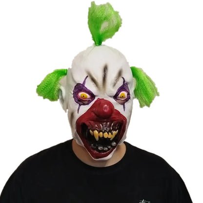 Zawaland Halloween Scary Clown Mask Green Hair Sharp Teeth Horror Costume Prop Costume - View 7