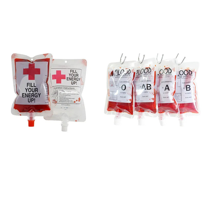 1Piece 250ml Halloween Blood Bags Vampire Fake Blood Suction Bags Drinks Plasma Beverage Halloween Decoration - product image 1