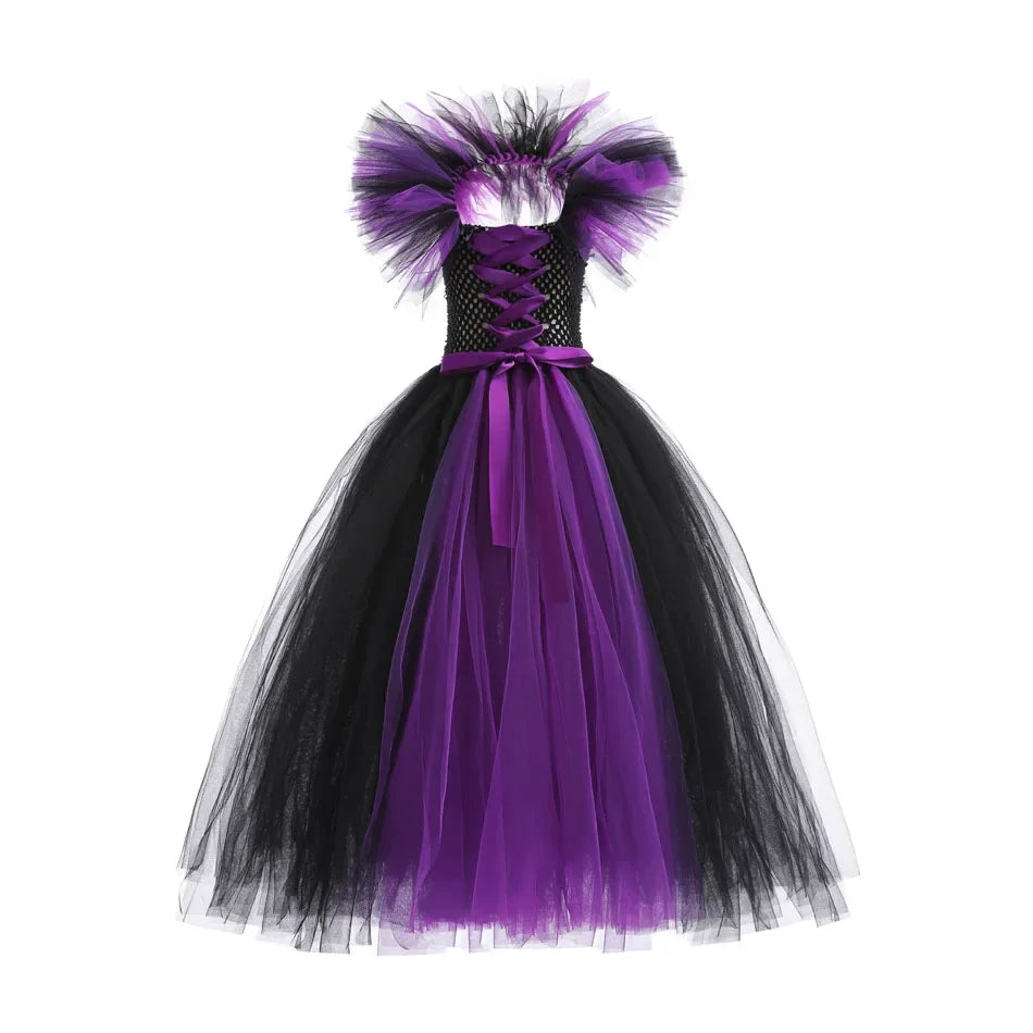 Kids' Apparel for 2025 Maleficent Tutu Dress Girl Evil Queen Witch Gown Costume - alternate view 6