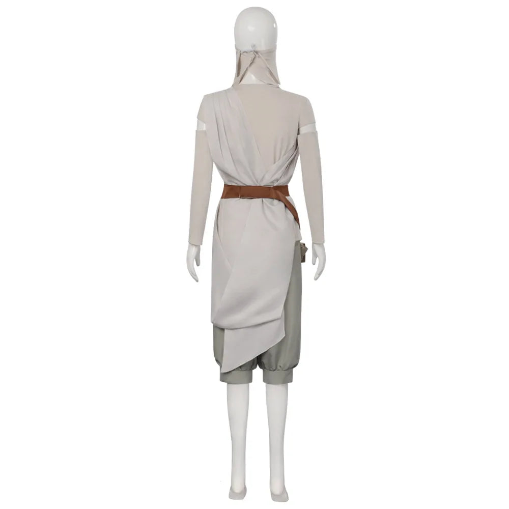 Rey Costume Space Battle Skywalker Outfit Women Jedi Uniform Assassin Mask Bag Costume Set - Set / M