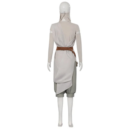 Rey Costume Space Battle Skywalker Outfit Women Jedi Uniform Assassin Mask Bag Costume Set - Set / M