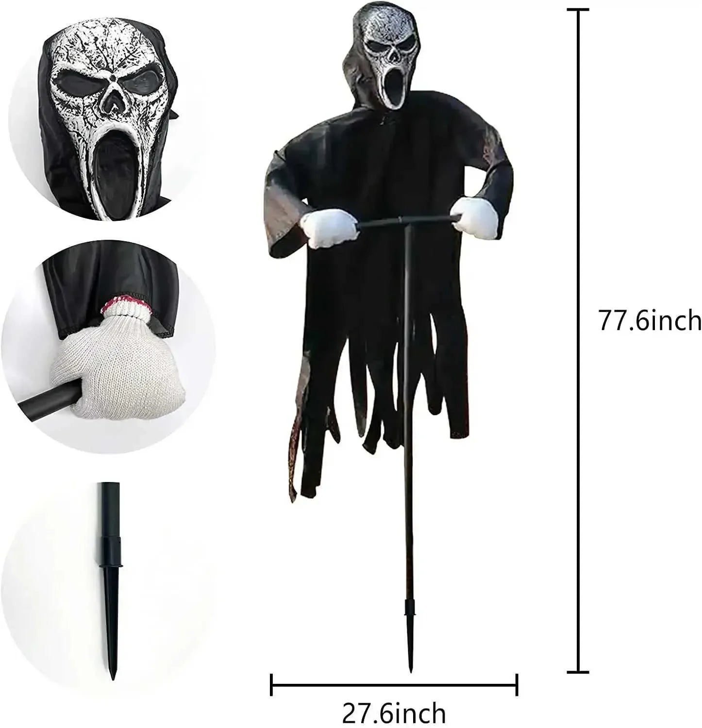 Garden Ghostface Scarecrow Halloween Decor Outside Hanging Scary Ghost Scarecrow Decorations Creative - product image 7