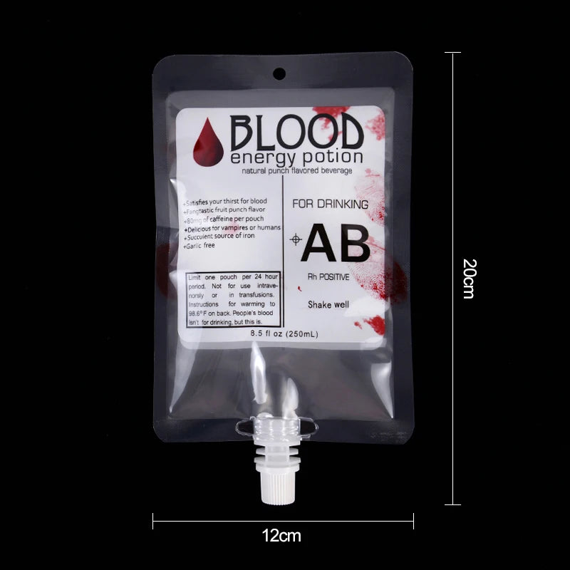 1Piece 250ml Halloween Blood Bags Vampire Fake Blood Suction Bags Drinks Plasma Beverage Halloween Decoration - product image 6