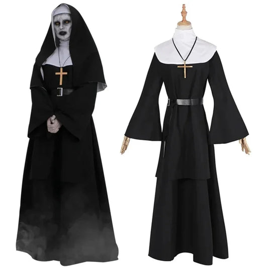 ROLECOS the Nun Costume Horror Films Costume Cross Ghost Halloween Costume the Conjuring - NUN / L