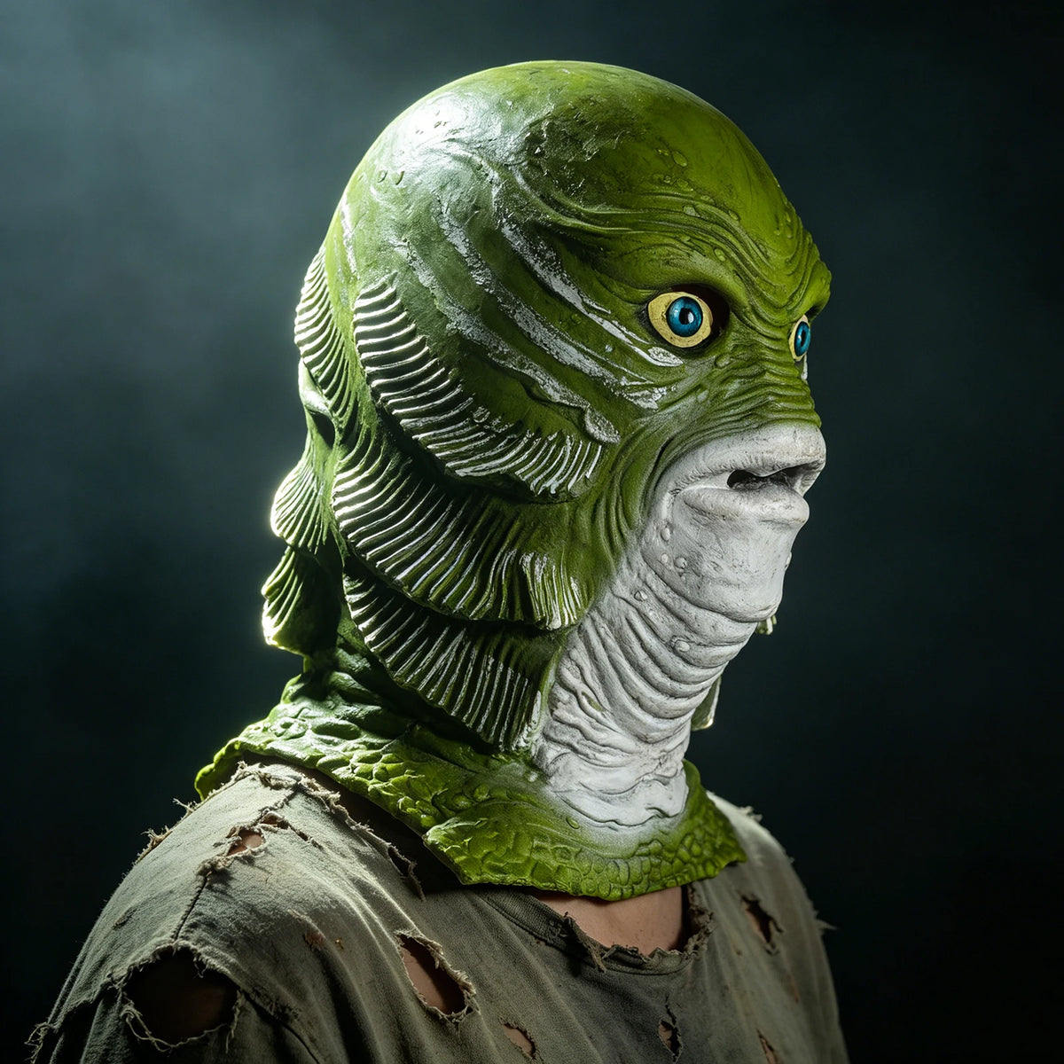 Green Fish Head Monster Full Face Mask Halloween Mask - product image 4