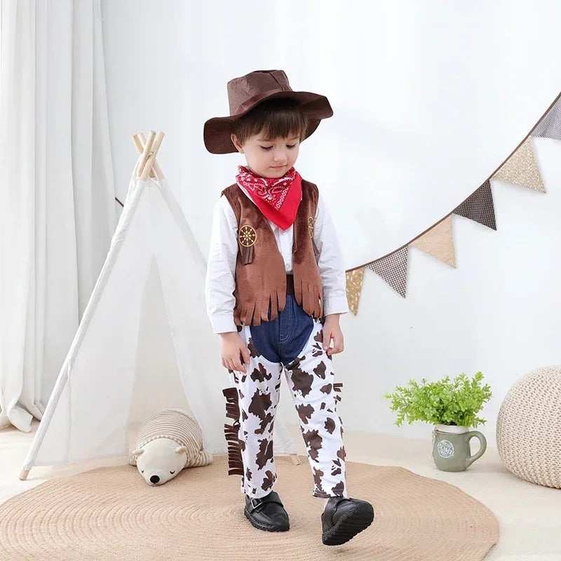 Boys Cowboy Halloween Costume Set – Ages 1–11