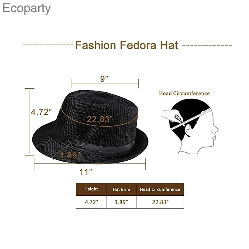 Funny Hats Gangster Costume 3 Pc Set 1920's Costume for Men Women Magic Performance