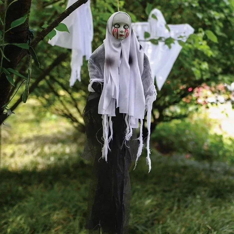 Halloween Hanging Ghost Skull Skeleton Gauze Scary Props Haunted House Outdoor Yard Garden Horror Decoration - product image 5