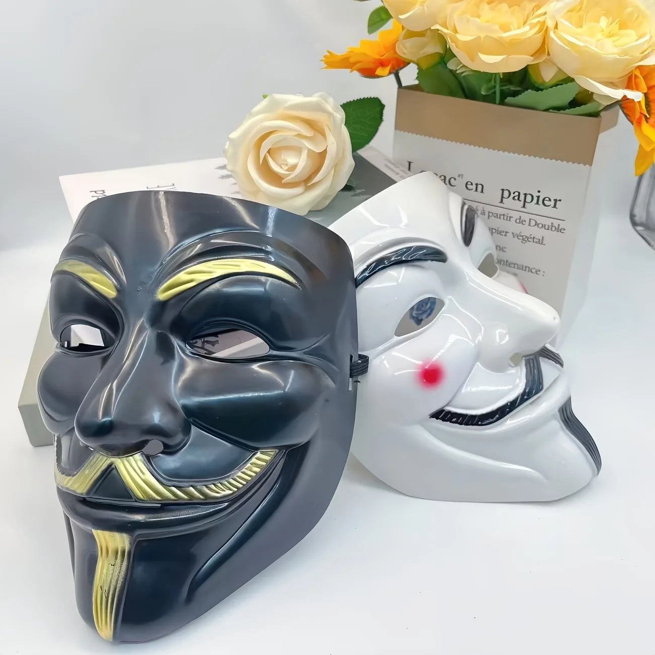2PCS / SET Classic Anonymous Style Mask Full Face Costume Mask for Men Women Halloween - View 4