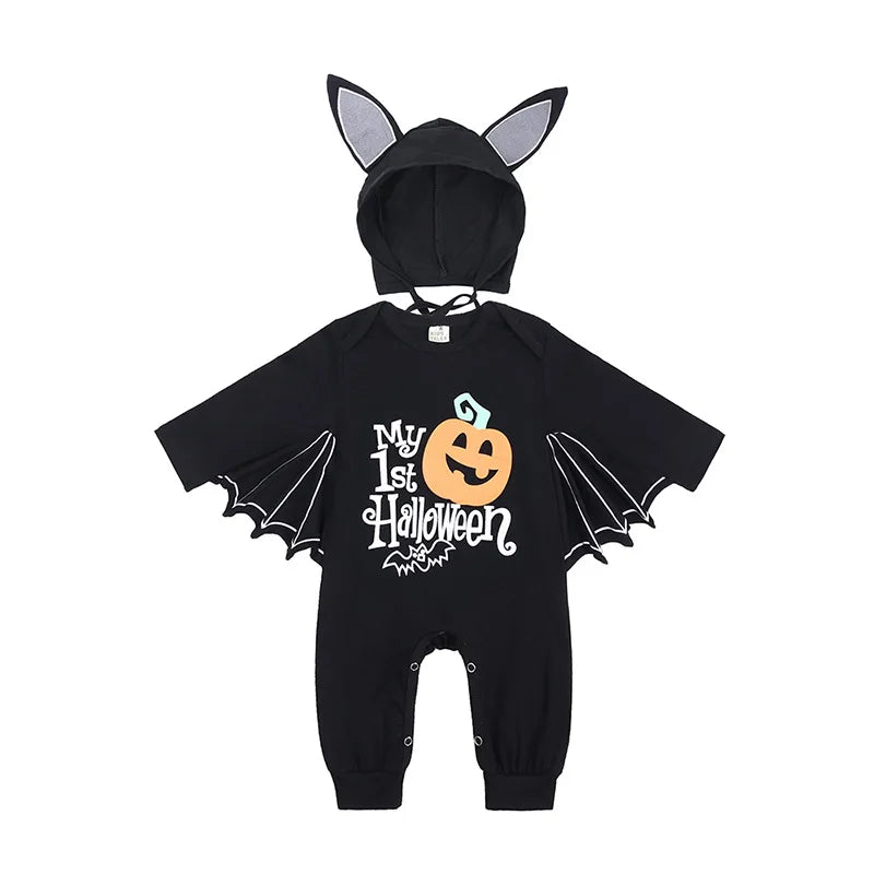 Baby Girls Boys Children Jumpsuit Pumpkin Costume Toddler Sleeveless Jumpsuit