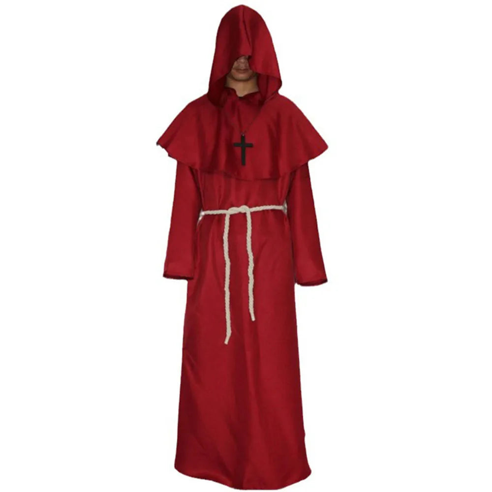 Halloween Costume Ancient Costumes Medieval Monk Costumes Monk Robes Wizard Costumes - Mask Black / One Size