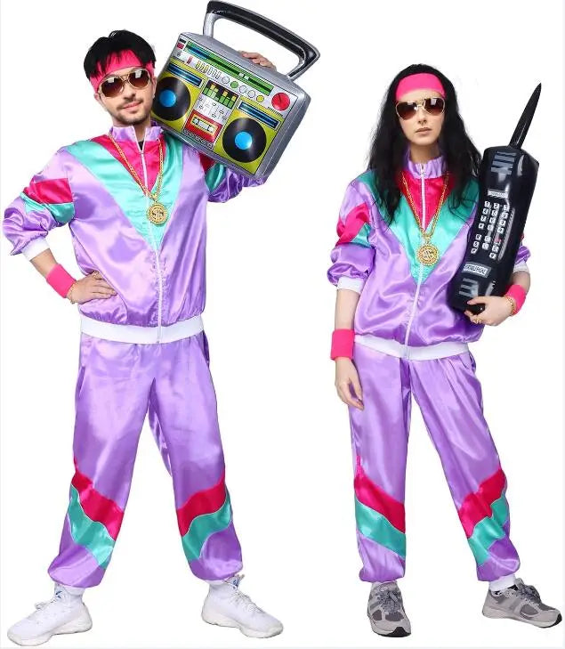 Tracksuit Costumes for Men 90s Hip Hop Shell Suit Costume Mens 80s Retro Tracksuit Jacket Disco Costume - product image 8