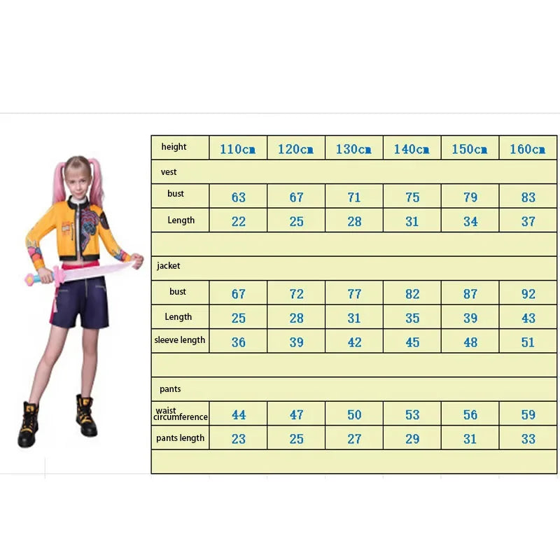 Halloween Kids Zoey Mira Rumi Costume KPop Hunters Girl Group Idol Dress Up Outfit Suit - 3 / 110