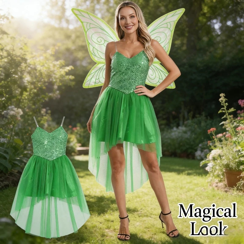 2026 Halloween Elf Fairy Costume Dress with Wings Women Girls Party Cosplay - product image 2