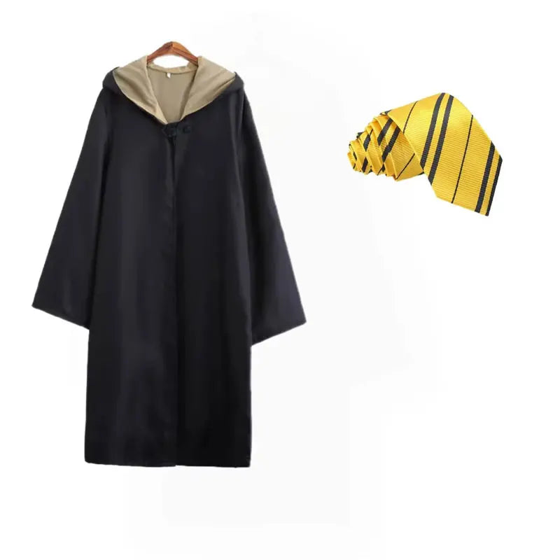 Costume Haloween Haliday Costume Magic Robe Cloak with Tie Kids Adult Uniform Outfit - Yellow robe only / Adult XXL