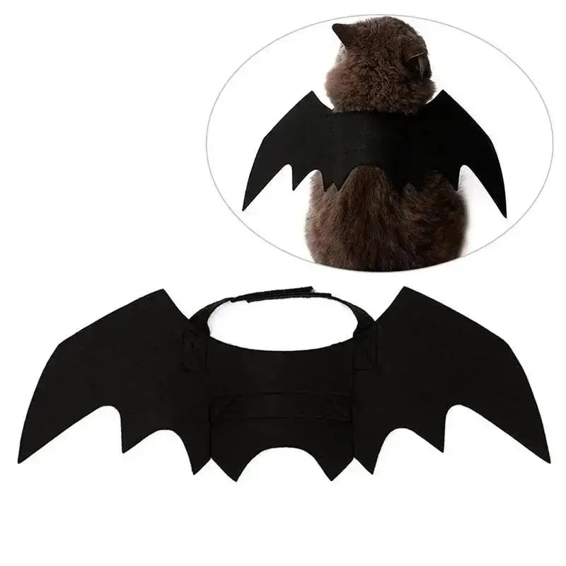 Cute Cat Costume Black Bat Wings Safety Belt Role Playing Pet Cat Dog Decoration