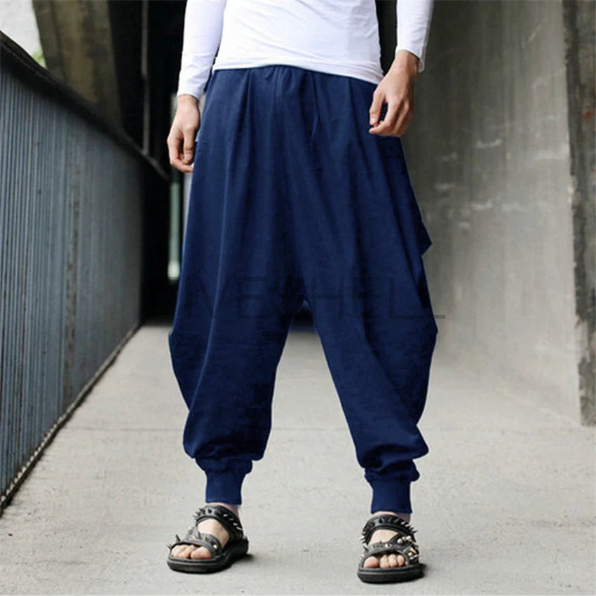 Medieval Costume Knight Costume Trousers News Men Haroun Joggers Vintage Pants Samurai - Color 2 / XXL
