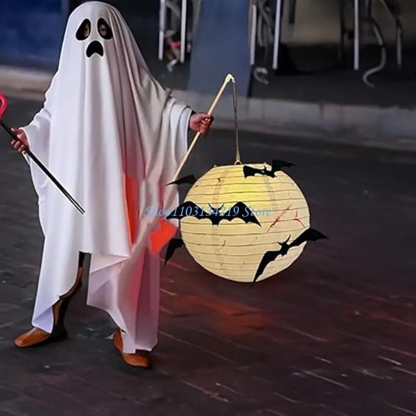N5KC Classical Specters Costume for Halloween Parties Easy Terror Theme Full Size - White / 130