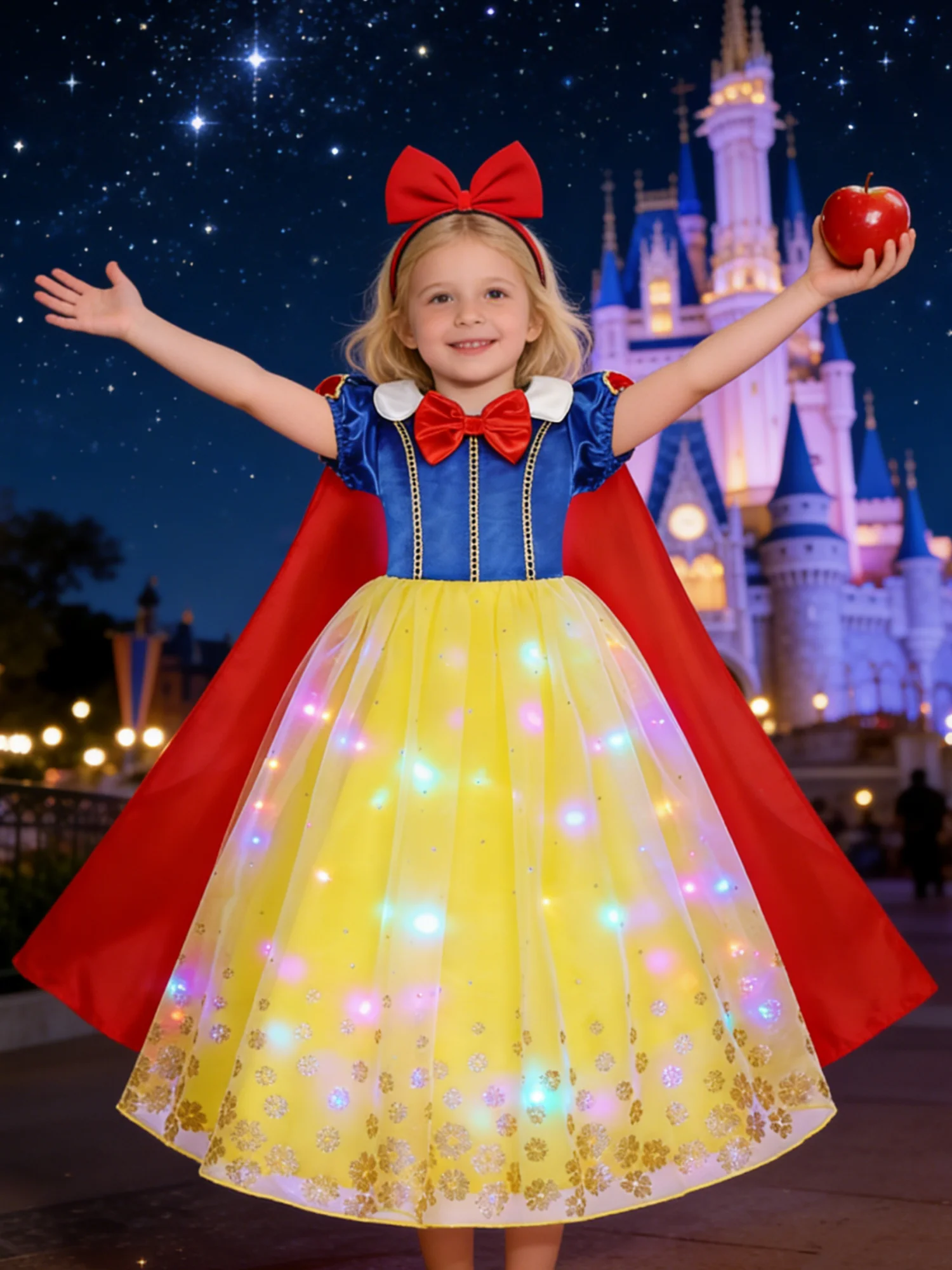LED Snow Princess Costume for Girls | Dress, Cape & Headpiece Options