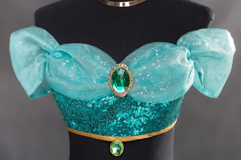 Kids' Princess Christmas Top Pant Aladdin Jasmine Belly Costume - alternate view 7