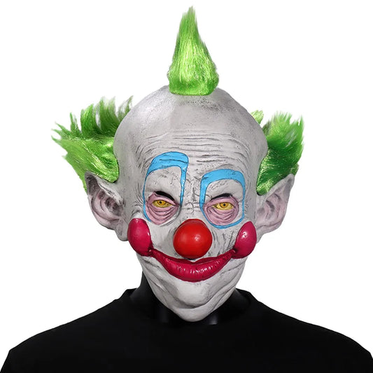 Killer Klowns From Outer Space Clown Mask Costume Demon Killer Joker Latex Helmet - green hair clown