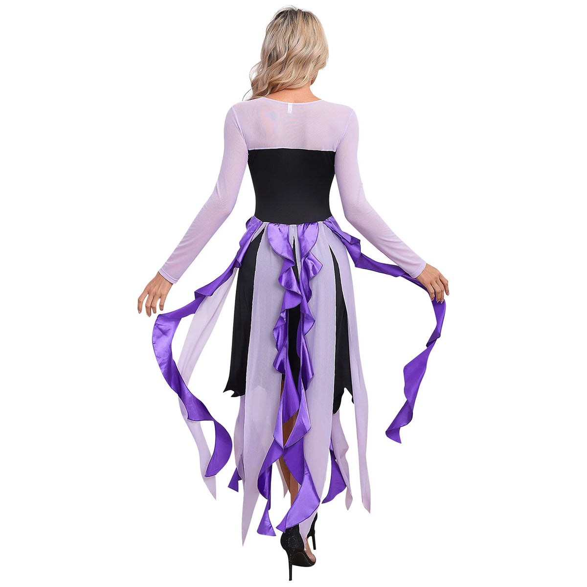 Ursula-Inspired Women's Sea Witch Halloween Costume Dress - Purple M