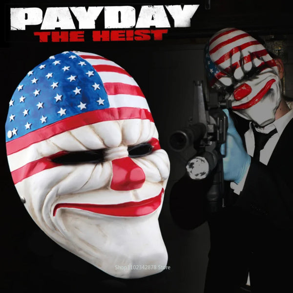 Scary Clown Mask Payday 2 US Flag Clown Masks Mask Horrible Pay Day Mask Halloween Prop - green