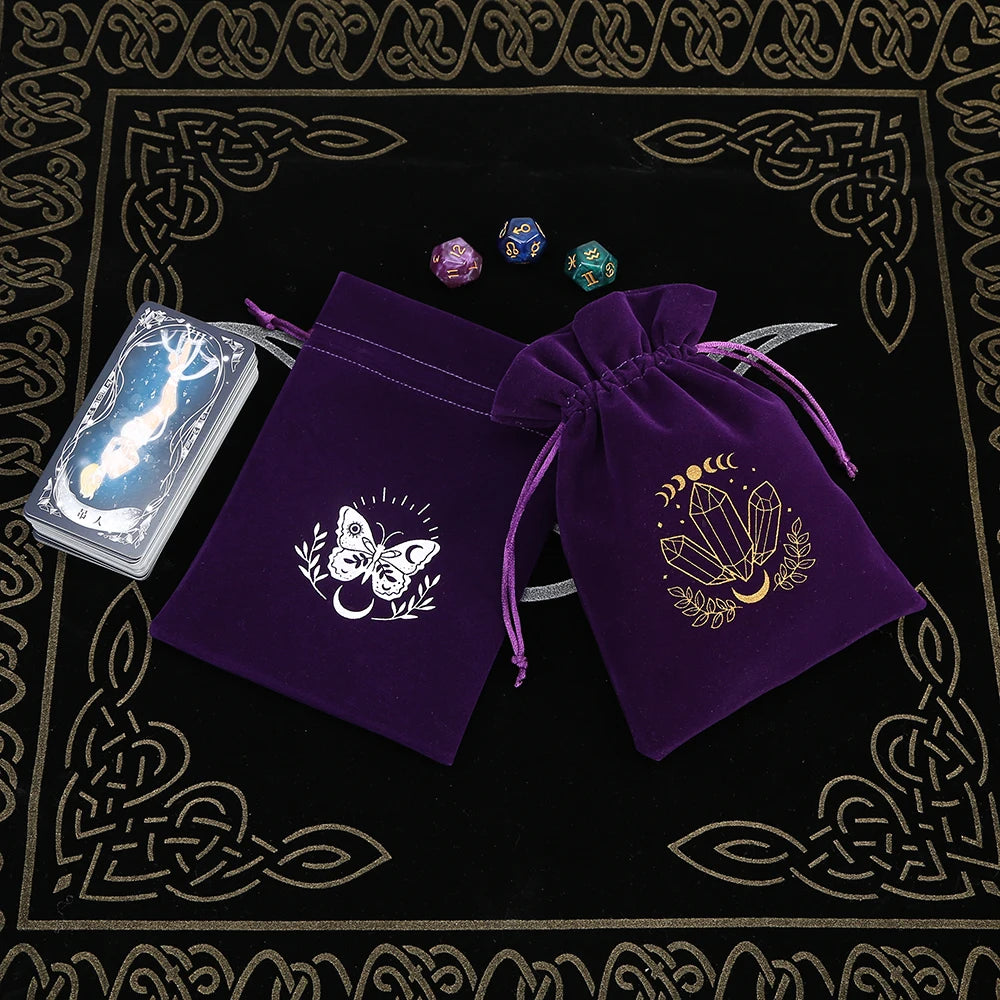 Embroidered Velvet Tarot Card Storage Bag
