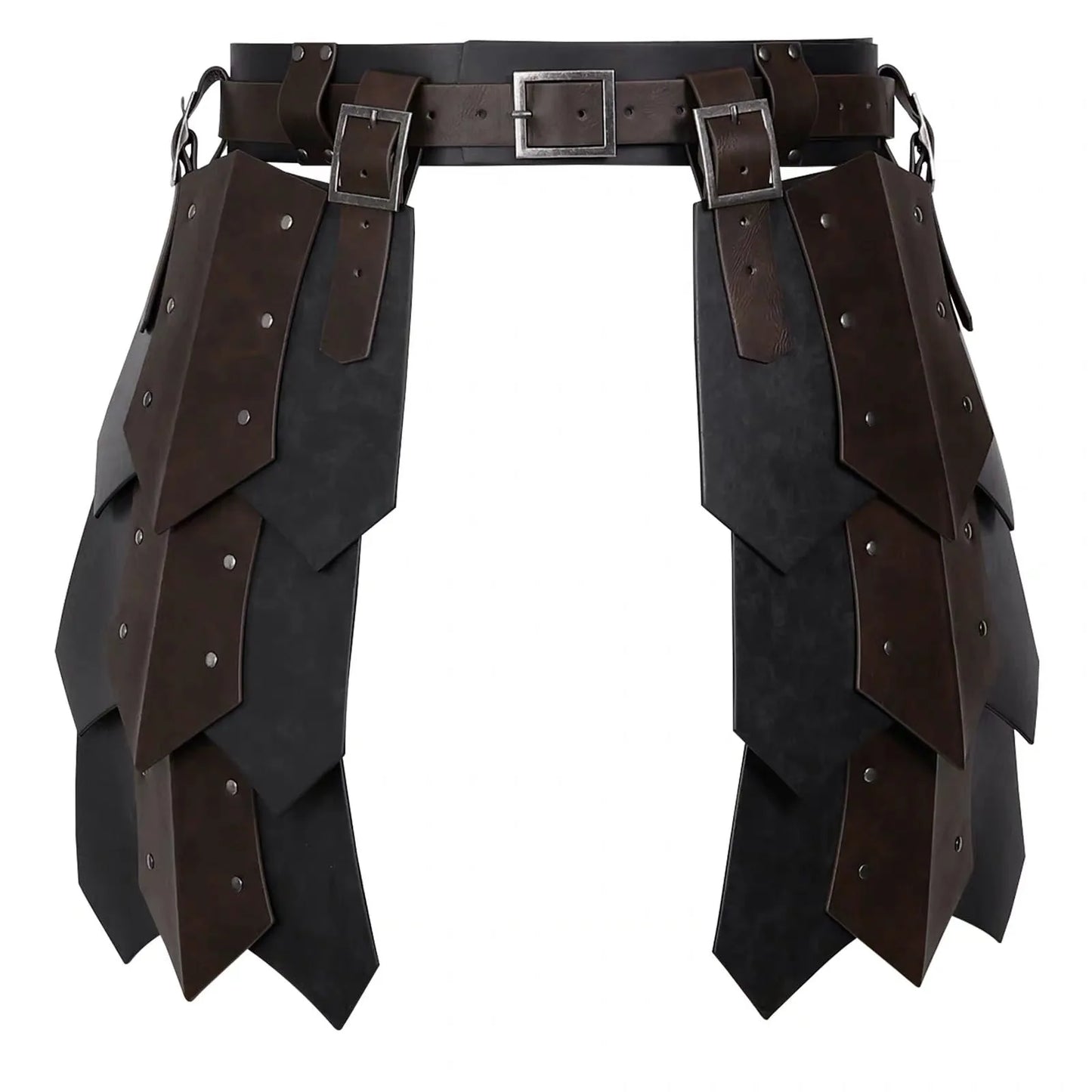 Medieval Viking Knight Gladiator Leather Belt Tasset Faulds Roman Warrior Costume Larp - camel / One Size