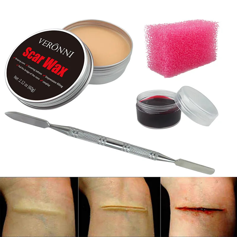 12/20 Colors Face Body Painting Fake Blood ,Halloween Professional Special Effects Makeup Kit with Wound - product image 3