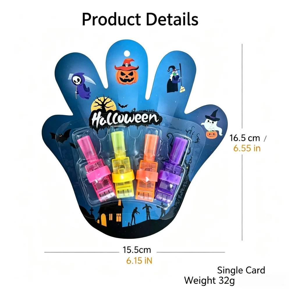 8pcs Halloween Projector Finger Lights, 4Pcs LED Projection Finger Flashlights, Pumpkin Ghost Pattern Light