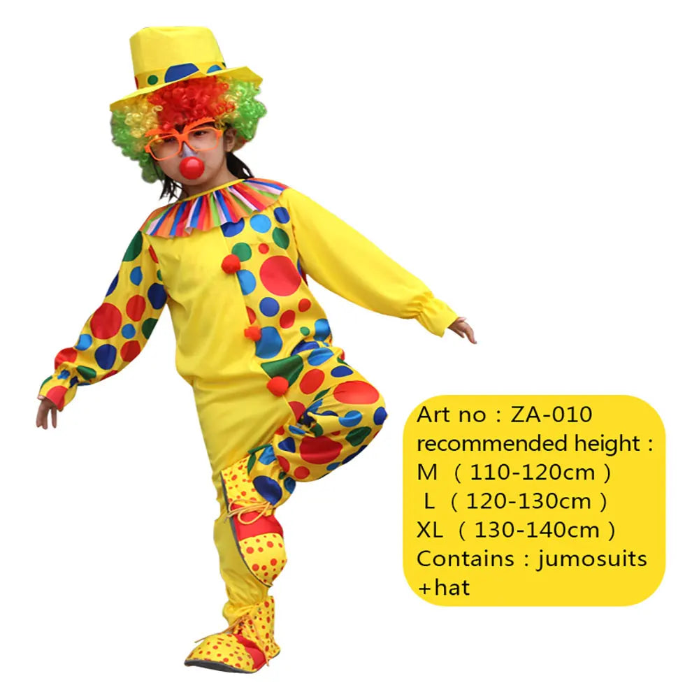 Circus Clown Costumes Kids Costumes Jumpsuits Hats - ZA-010 / XL