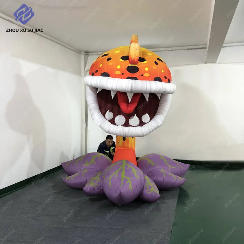 Giant Inflatable Man Eating Flower Plant Model, Terrifying Man Eating Flower Plant Theme Event Decoration