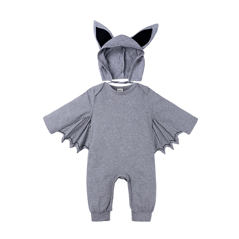 Baby Jumpsuit Pumpkin Head Skull Bones Infant Costume Bat Romper Long Sleeve Round
