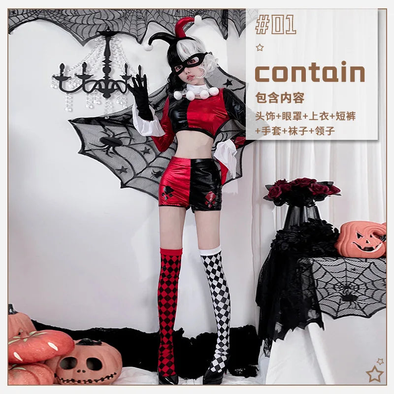 [You're My Secret] Halloween Black and Red Clown Costumes Funny Circus Clown Stage - product image 6