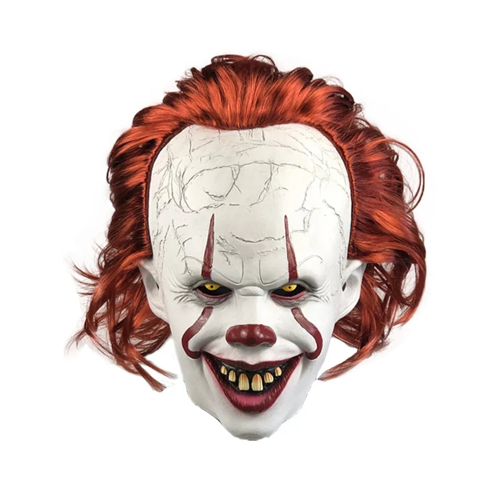 Creepy Pennywise Joker Mask Cosplay Horror Evil Demon Clown Killers Latex HelmetHalloween