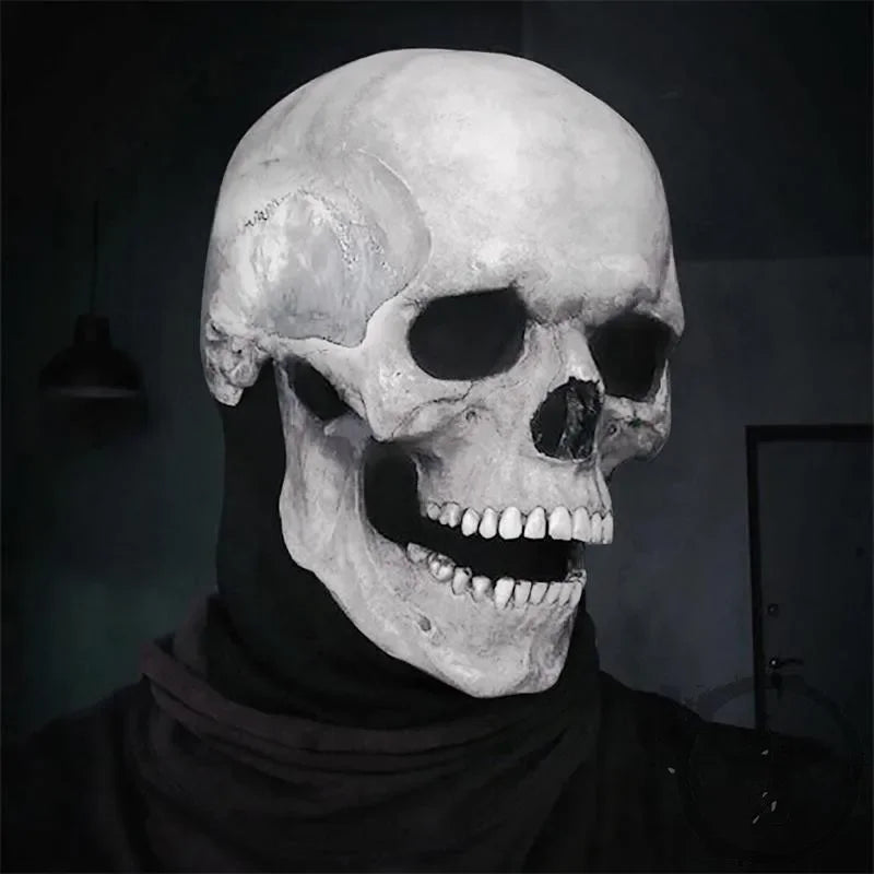 Halloween Horror Mask 3D Reality Full Head Skull Movable Jaw Helmet Latex Scary Skeleton Mask Carnival - product image 3