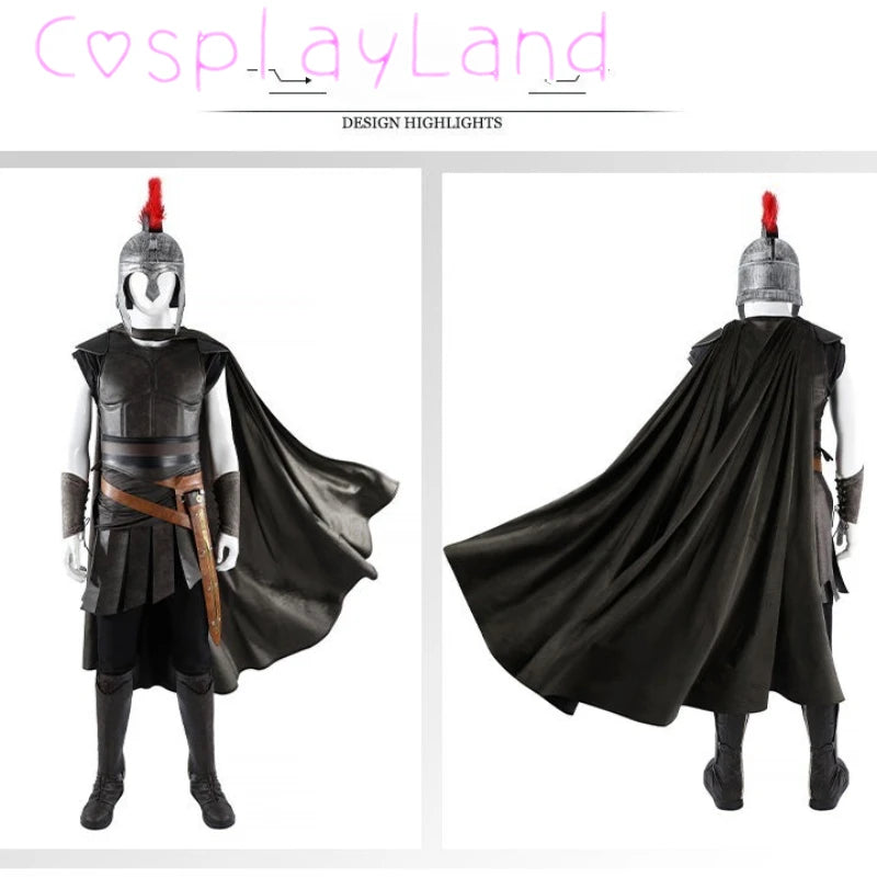 Odyssey Costume Cloak Belt Helmet Medieval Warrior Suit Outfit for Men Women Halloween - Helmet / L