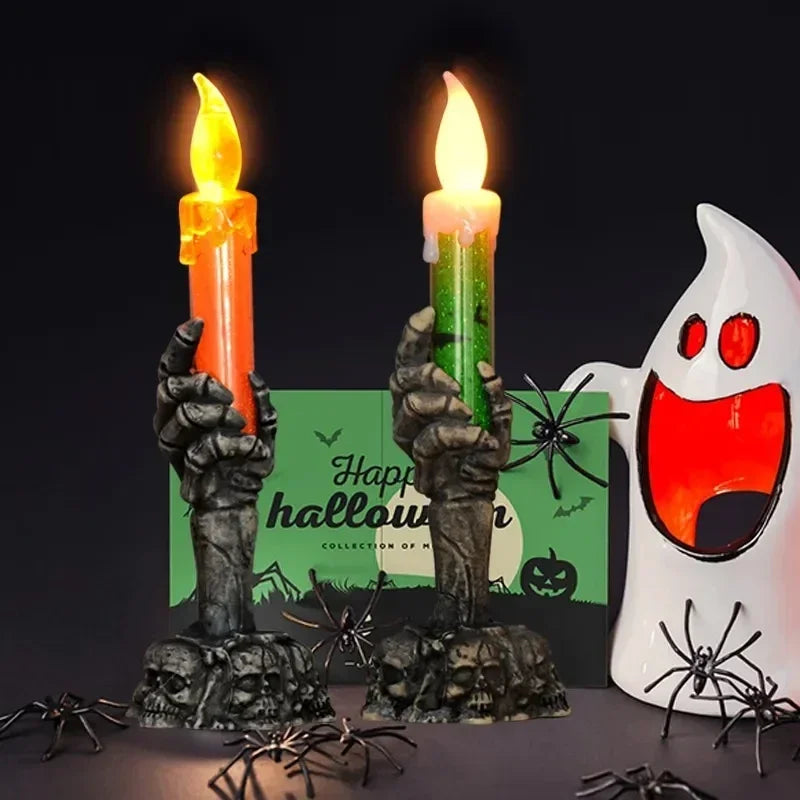 Halloween Decoration Ghost Festival Atmosphere Layout Props Plastic Ghost Hand Skeleton Light LED Luminous - product image 2