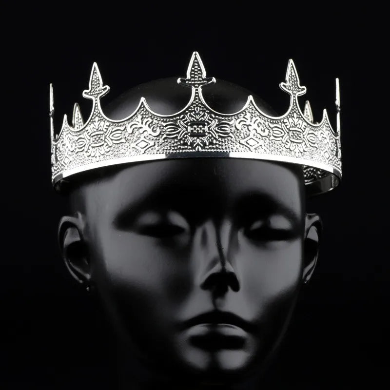 Royal Men's Round Crown Prince Crown Wedding Birthday Ball Party Halloween - product image 3