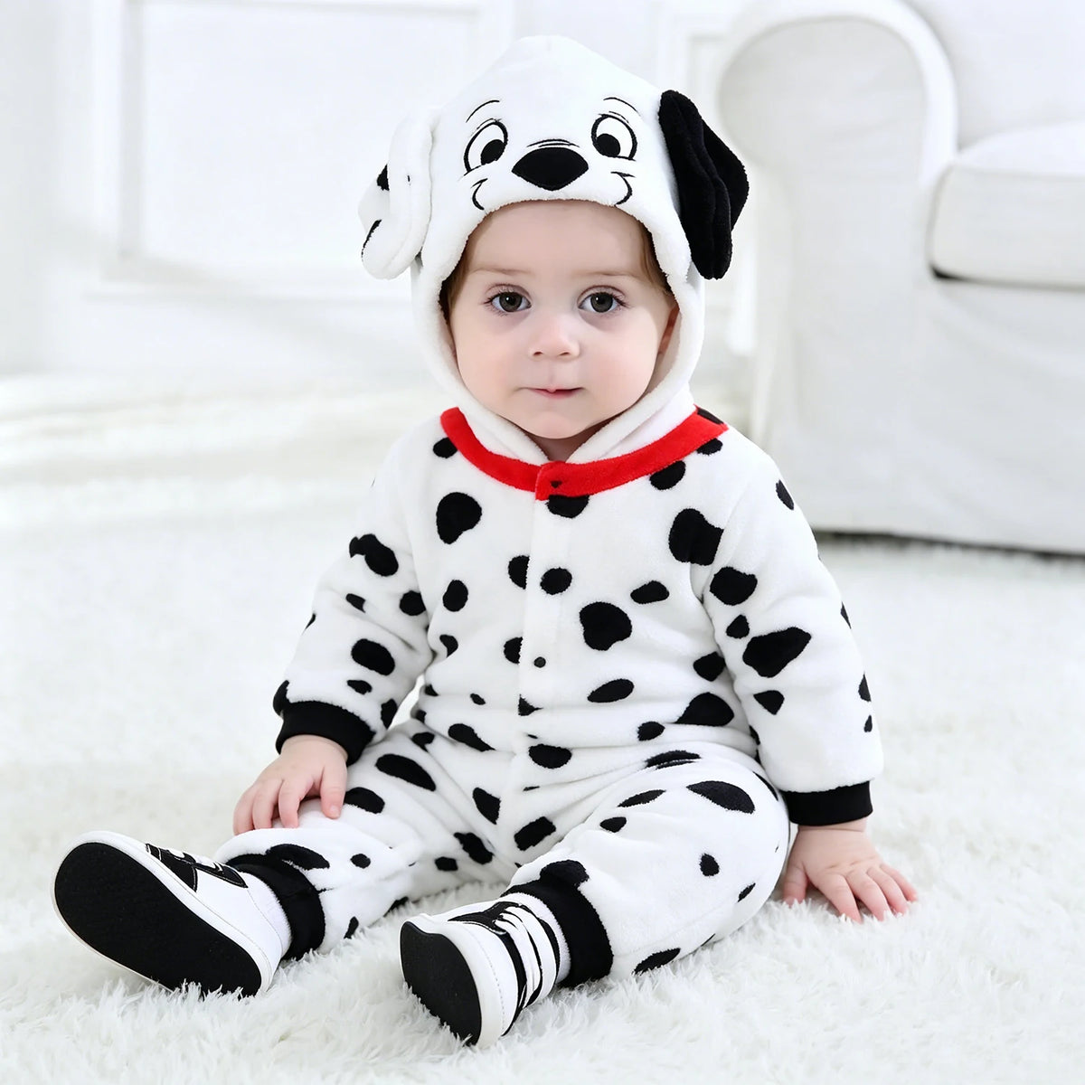Umorden Baby Dalmatian Costume – Spotted Dog Flannel Romper