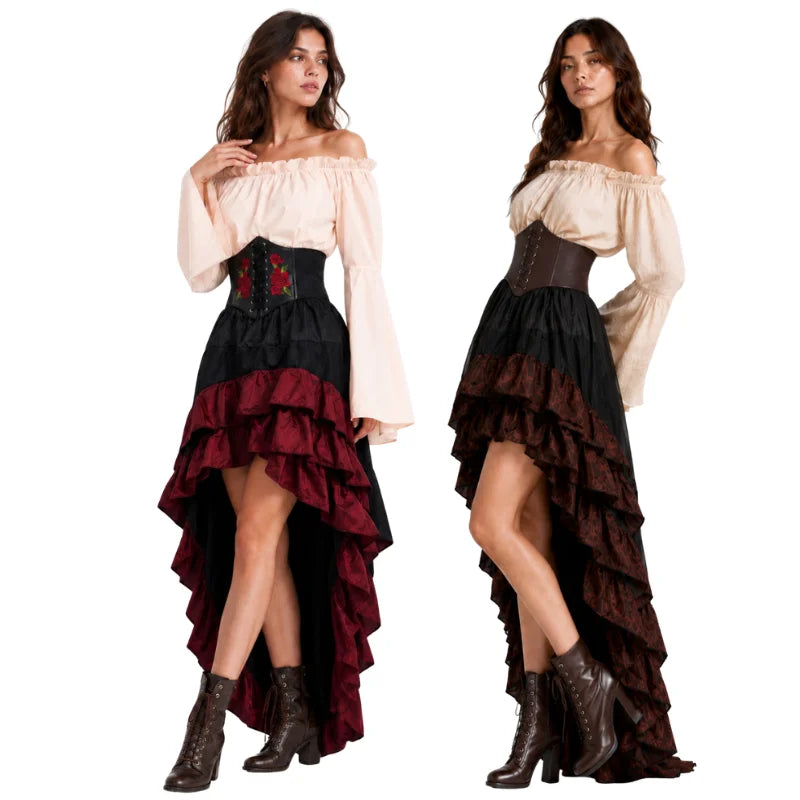Medieval Pirate Captain Hunter Tight Dress Irregular Costume - alternate view 5