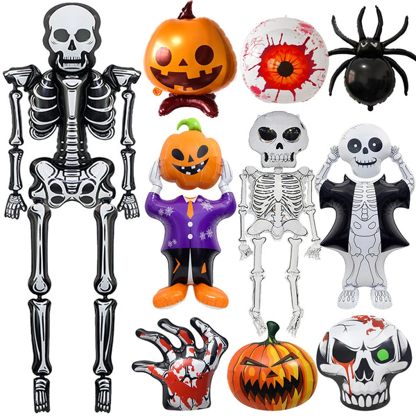 Halloween Party Decor Foil Balloon Skeleton Spider Pumpkin Bloody Eyes Skull Balloon Happy Halloween Party - product image 1