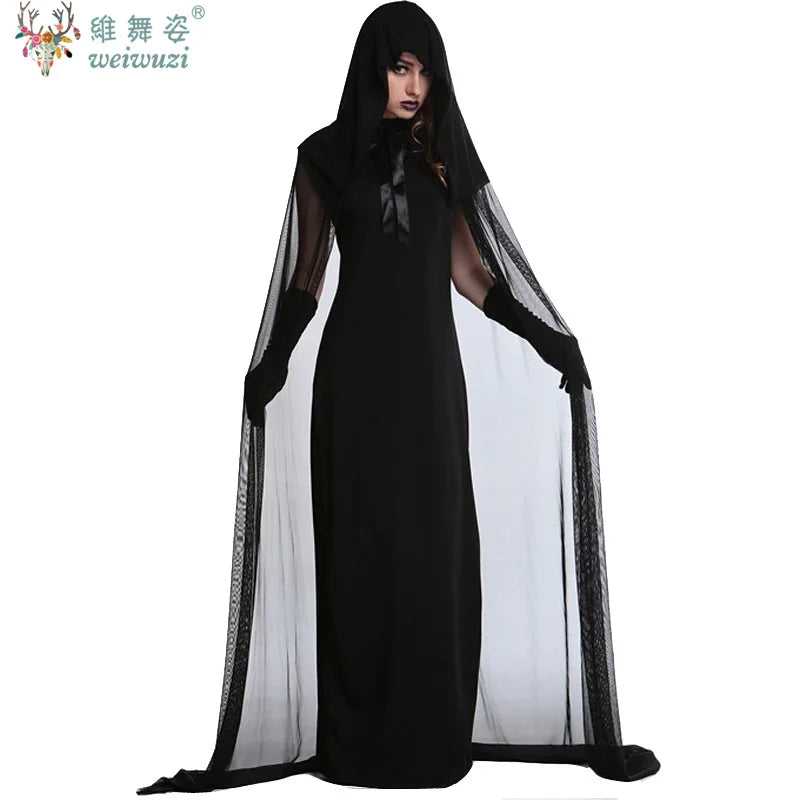 Women's Witch Black Easter Masquerade Dancing Vampire Bride Halloween Costume