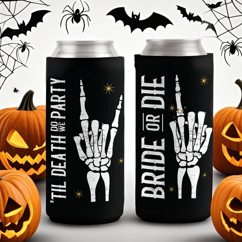 Bride or Die Till Death Do We Party Bachelorette Party Black Can Cooler - product image 1