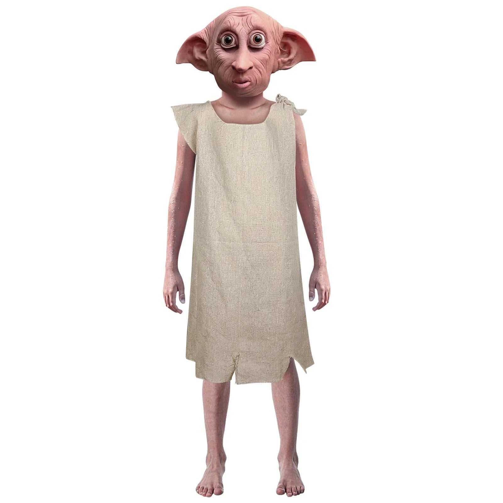 Dobby Costume Mask Elf Halloween Costume Elf Ears Full Head Props Kids Cos Mask and - mask and costume / 120cm