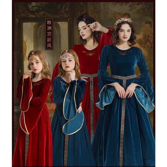 Kids' Medieval Vintage Court Ball Flared Sleeve European Full Costume