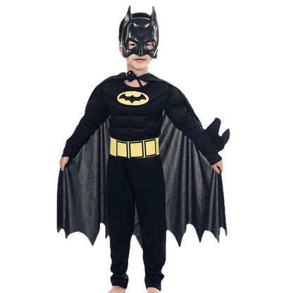 Halloween Kids Boys Bat Costume Batboy Fancy Black Superhero Costume Kids Costume Outfits - jumpsuit and mask / 110