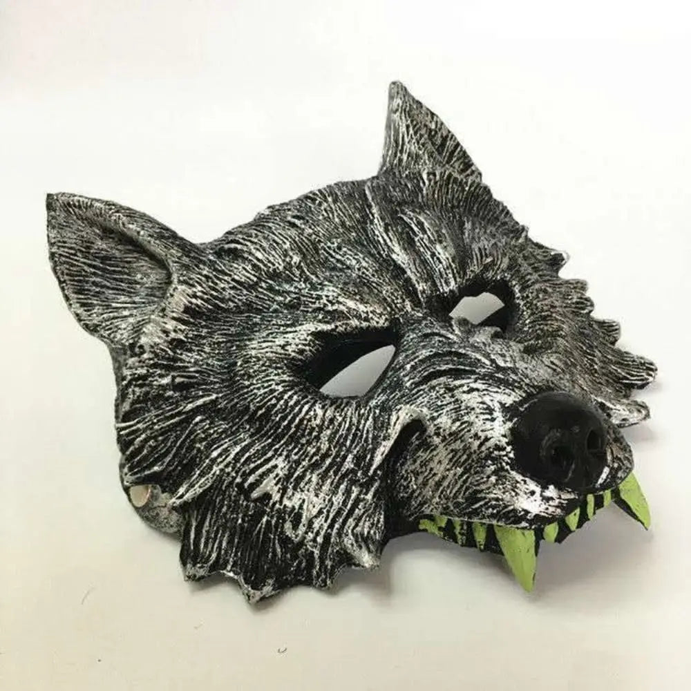 Latex Werewolf Mask with Hair & Gloves - product image 5