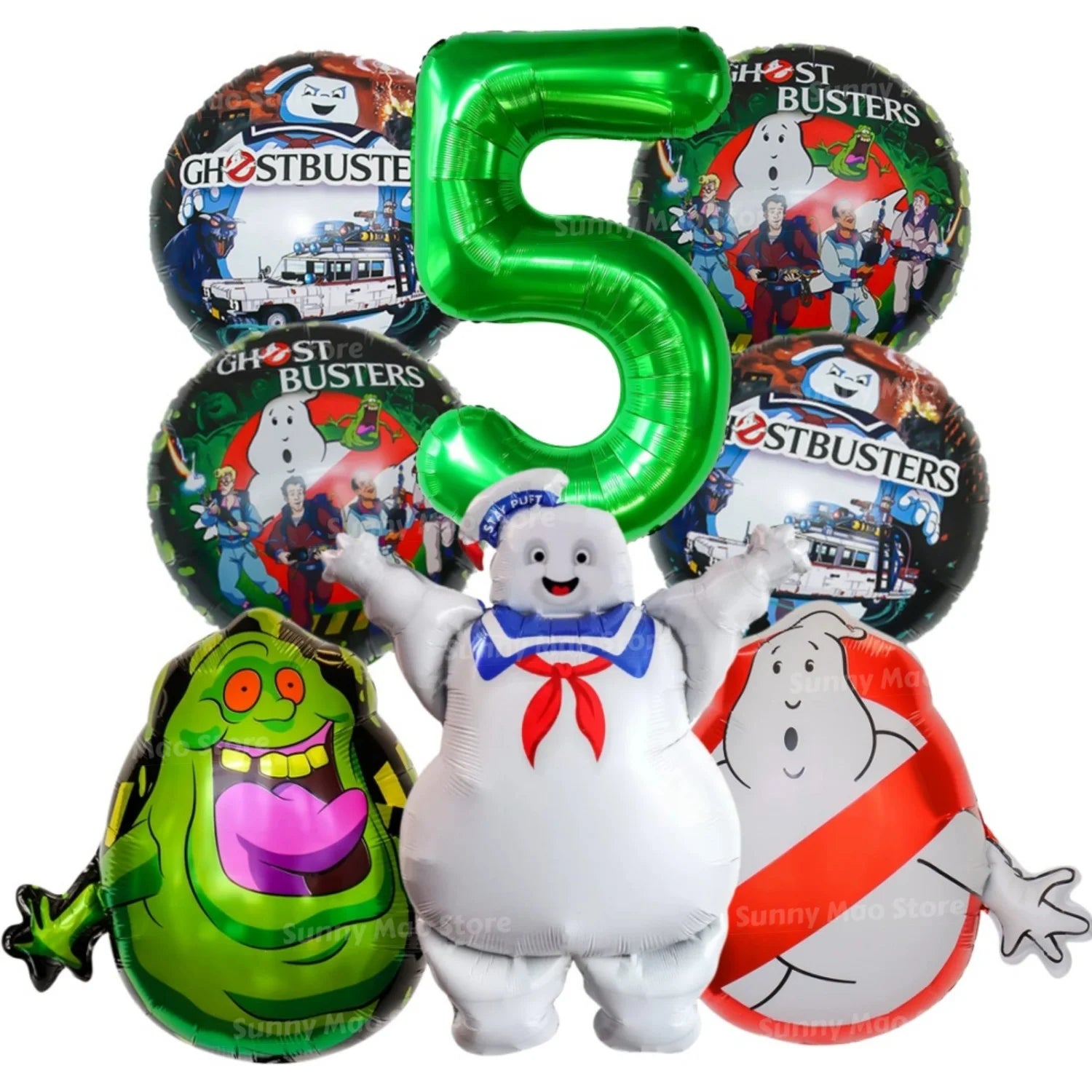 8Pcs paranormal ghost hunter Balloons Set Catch Ghost Balloon 32inch Green Number Balloon for Kids 1-9th Birthday Party - product image 10
